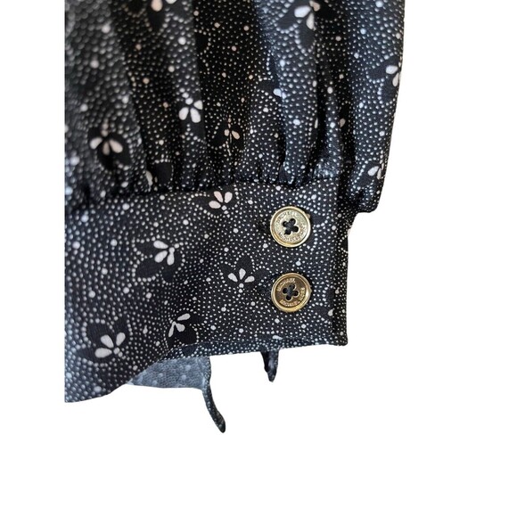 Michael Kors Top Womens SZ M Black White Print round neck pull over tunic - Picture 3 of 7